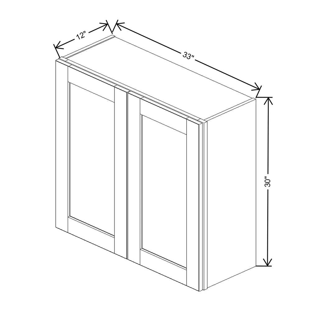 Mahogany 33" Wide × 30" High Wall Cabinet - J&K Cabinetry