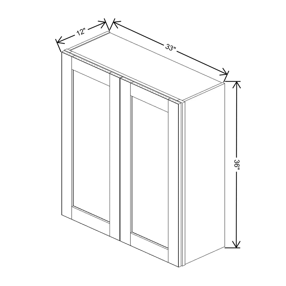 Crème Glazed 33" Wide × 36" High Wall Cabinet - J&K Cabinetry