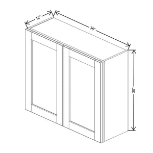 Charcoal 36" Wide × 30" High Wall Cabinet - J&K Cabinetry