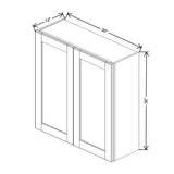 Mahogany 36" Wide × 36" High Wall Cabinet - J&K Cabinetry