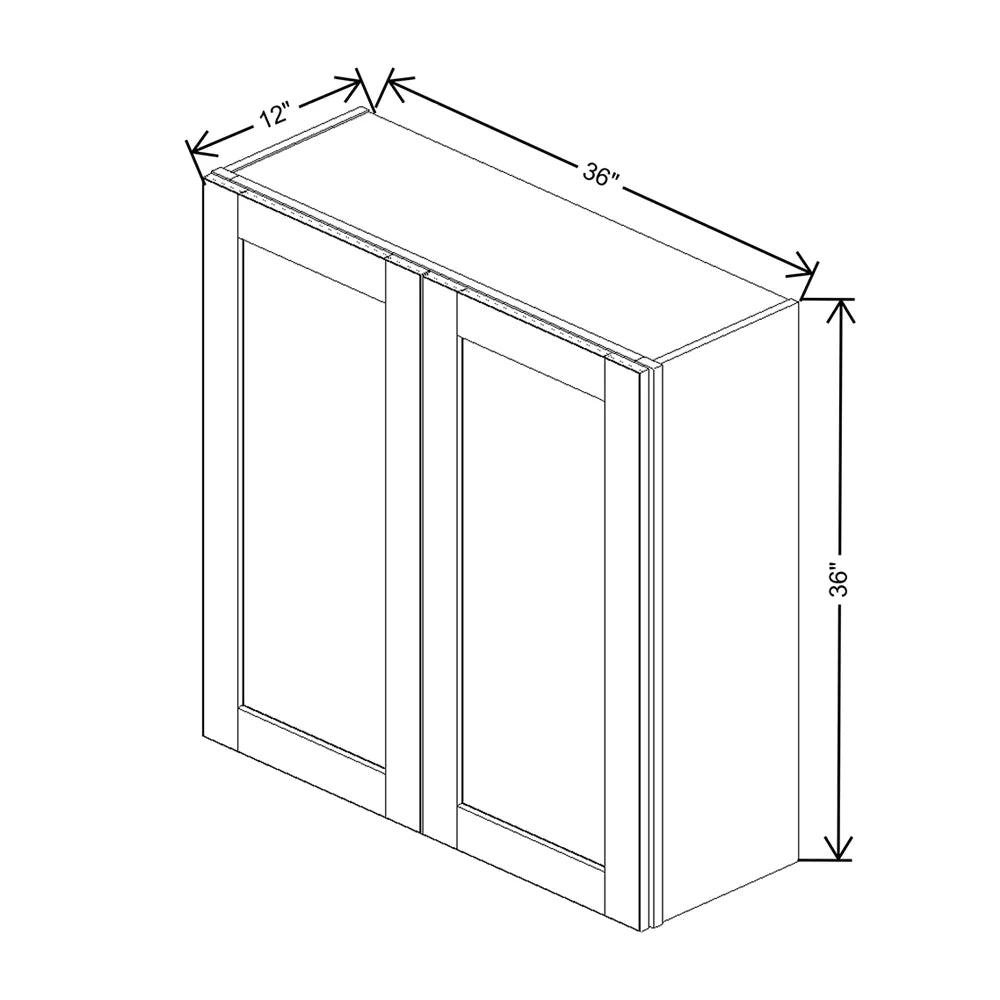 Charcoal 36" Wide × 36" High Wall Cabinet - J&K Cabinetry