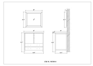 Legion Furniture 36" SOLID WOOD SINK VANITY WITH MIRROR-NO FAUCET  WA7936-B