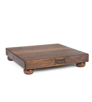John Boos WAL-B12S Small Walnut Wood Cutting Board for Kitchen, 12 Inches x Inches, 1.5 Thick Edge Grain Square Block with Wooden Bun Feet 12X12X1.5 WAL-EDGE GR WAL BUN FT