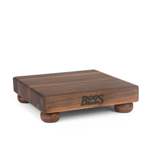 John Boos WAL-B9S Small Walnut Wood Cutting Board for Kitchen Prep 9 x Inches, 1.5 Inch Thick Edge Grain Square Charcuterie Block with Wooden Bun Feet 09X09X1.5 WAL-EDGE GR WAL BUN FT