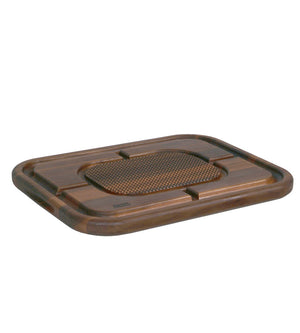John Boos WAL-MN2418150-SM Block Carving Collection Pyramid Design Reversible Walnut Cutting Board with Juice Groove, 24 Inches x 18 1.5 24X18X1.5 WAL-EDGE GR-REV-MAYAN-
