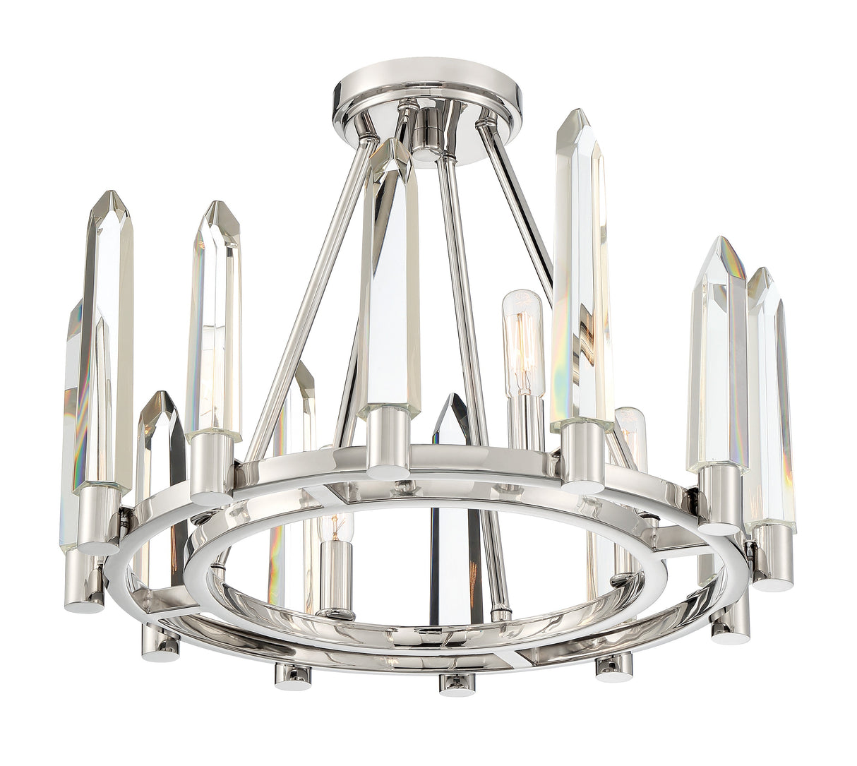 Watson 4 Light Polished Nickel Semi Flush Mount WAT-B2004-PN