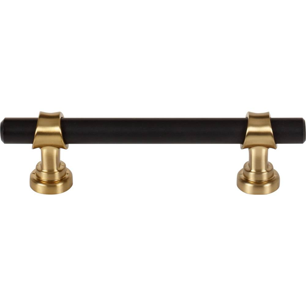 Top Knobs M2831 Bit Pull 3 3/4 Inch - Flat Black and Honey Bronze