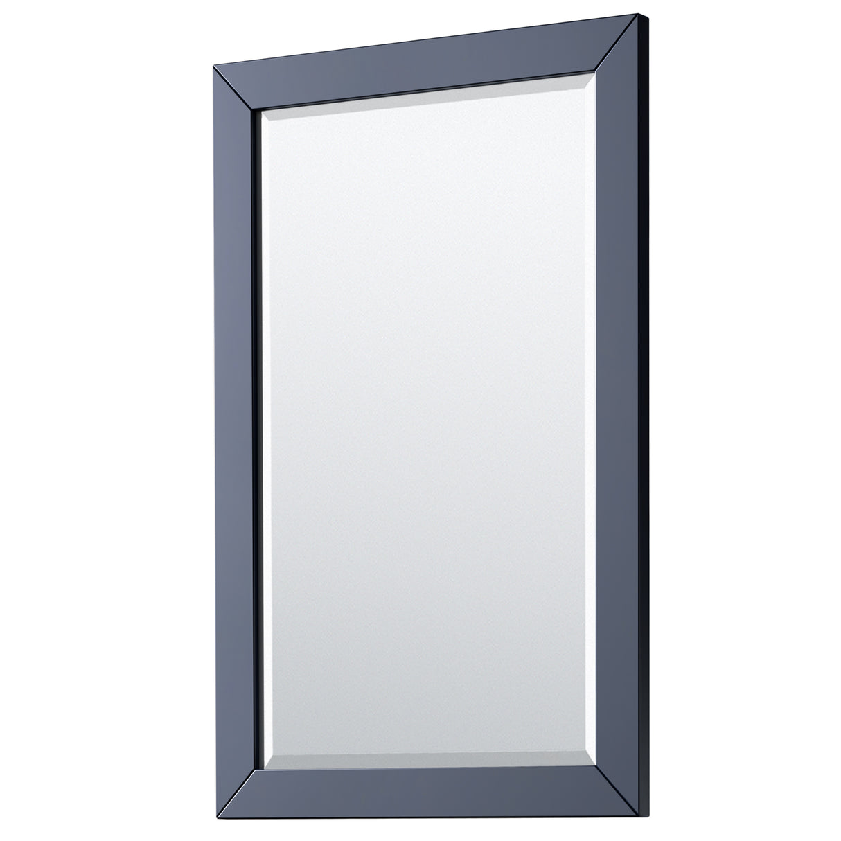 Icon 30 Inch Single Bathroom Vanity in Dark Blue Carrara Cultured Marble Countertop Undermount Square Sink Brushed Nickel Trim 24 Inch Mirror