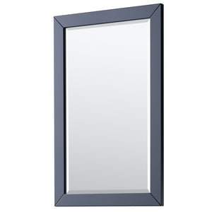 Icon 30 Inch Single Bathroom Vanity in Dark Blue White Cultured Marble Countertop Undermount Square Sink Brushed Nickel Trim 24 Inch Mirror