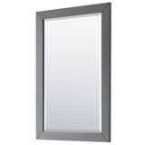 Icon 30 Inch Single Bathroom Vanity in Dark Gray No Countertop No Sink Brushed Nickel Trim 24 Inch Mirror