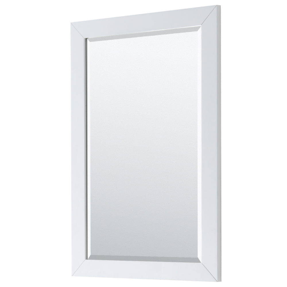 Icon 30 Inch Single Bathroom Vanity in White No Countertop No Sink Matte Black Trim 24 Inch Mirror