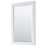 Icon 30 Inch Single Bathroom Vanity in White White Carrara Marble Countertop Undermount Square Sink Brushed Nickel Trim 24 Inch Mirror