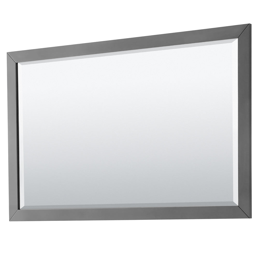 Icon 66 Inch Double Bathroom Vanity in Dark Gray White Carrara Marble Countertop Undermount Square Sinks Brushed Nickel Trim 58 Inch Mirror