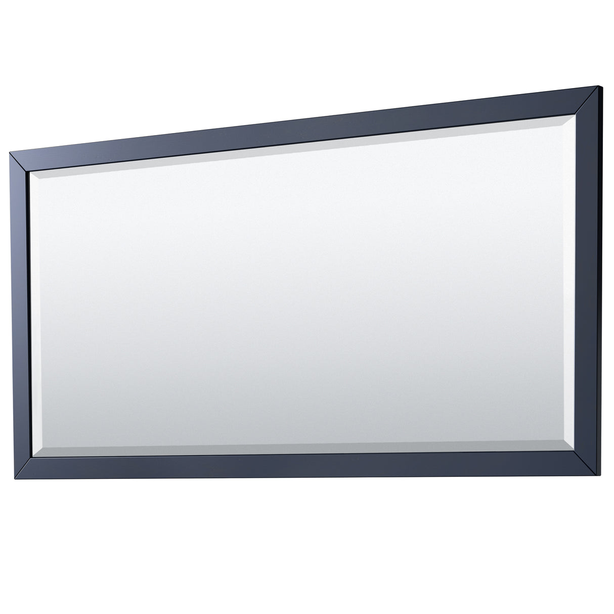 Icon 72 Inch Double Bathroom Vanity in Dark Blue White Carrara Marble Countertop Undermount Square Sinks Brushed Nickel Trim 70 Inch Mirror