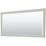 Icon 72 Inch Double Bathroom Vanity in Light Green No Countertop No Sink Brushed Nickel Trim 70 Inch Mirror