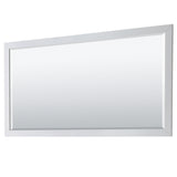 Icon 72 Inch Double Bathroom Vanity in White No Countertop No Sink Satin Bronze Trim 70 Inch Mirror