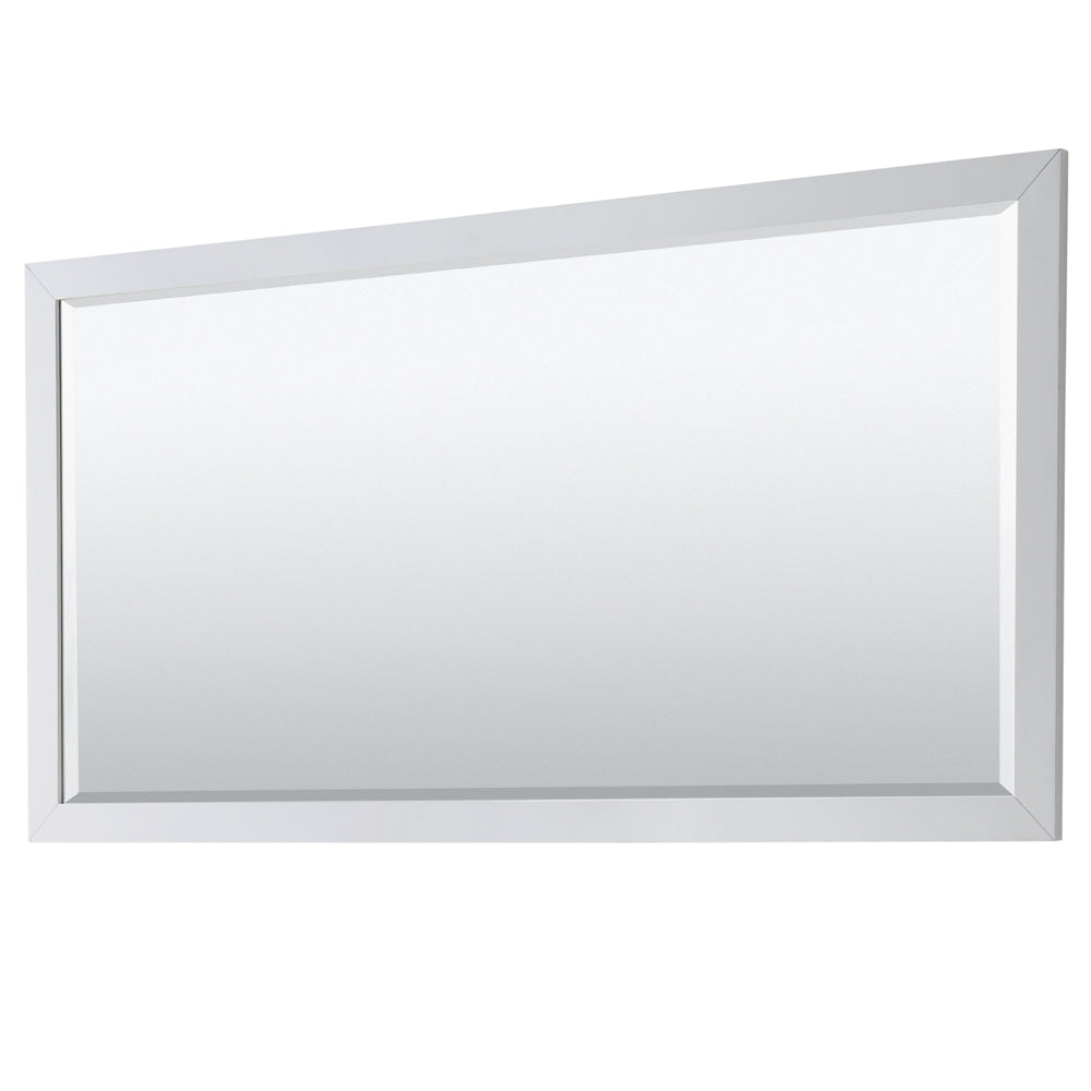 Icon 72 Inch Double Bathroom Vanity in White White Cultured Marble Countertop Undermount Square Sinks Matte Black Trim 70 Inch Mirror