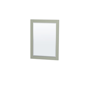Sheffield 30 inch Single Bathroom Vanity in Light Green White Carrara Marble Countertop Undermount Square Sink Brushed Nickel Trim 24 inch Mirror