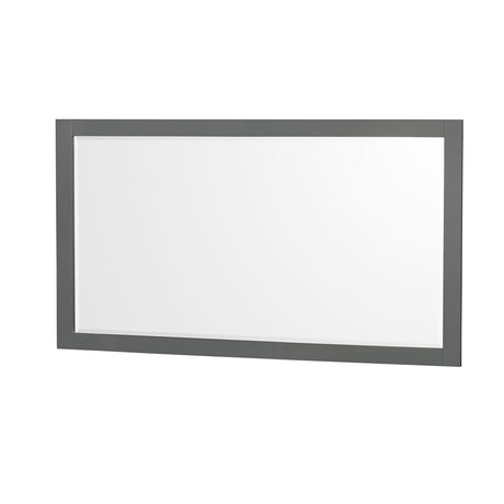 Sheffield 60 Inch Double Bathroom Vanity in Dark Gray No Countertop No Sinks and 58 Inch Mirror