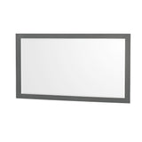 Sheffield 60 Inch Single Bathroom Vanity in Dark Gray No Countertop No Sink and 58 Inch Mirror