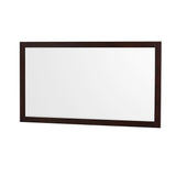 Sheffield 60 Inch Double Bathroom Vanity in Espresso Carrara Cultured Marble Countertop Undermount Square Sinks 58 Inch Mirror