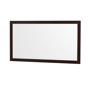 Sheffield 60 Inch Single Bathroom Vanity in Espresso White Cultured Marble Countertop Undermount Square Sink 58 Inch Mirror