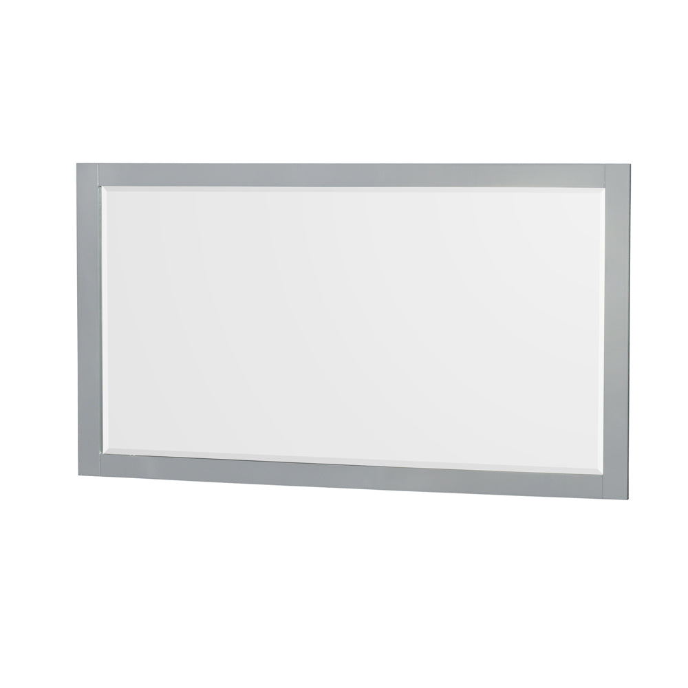 Sheffield 60 Inch Double Bathroom Vanity in Gray Carrara Cultured Marble Countertop Undermount Square Sinks 58 Inch Mirror