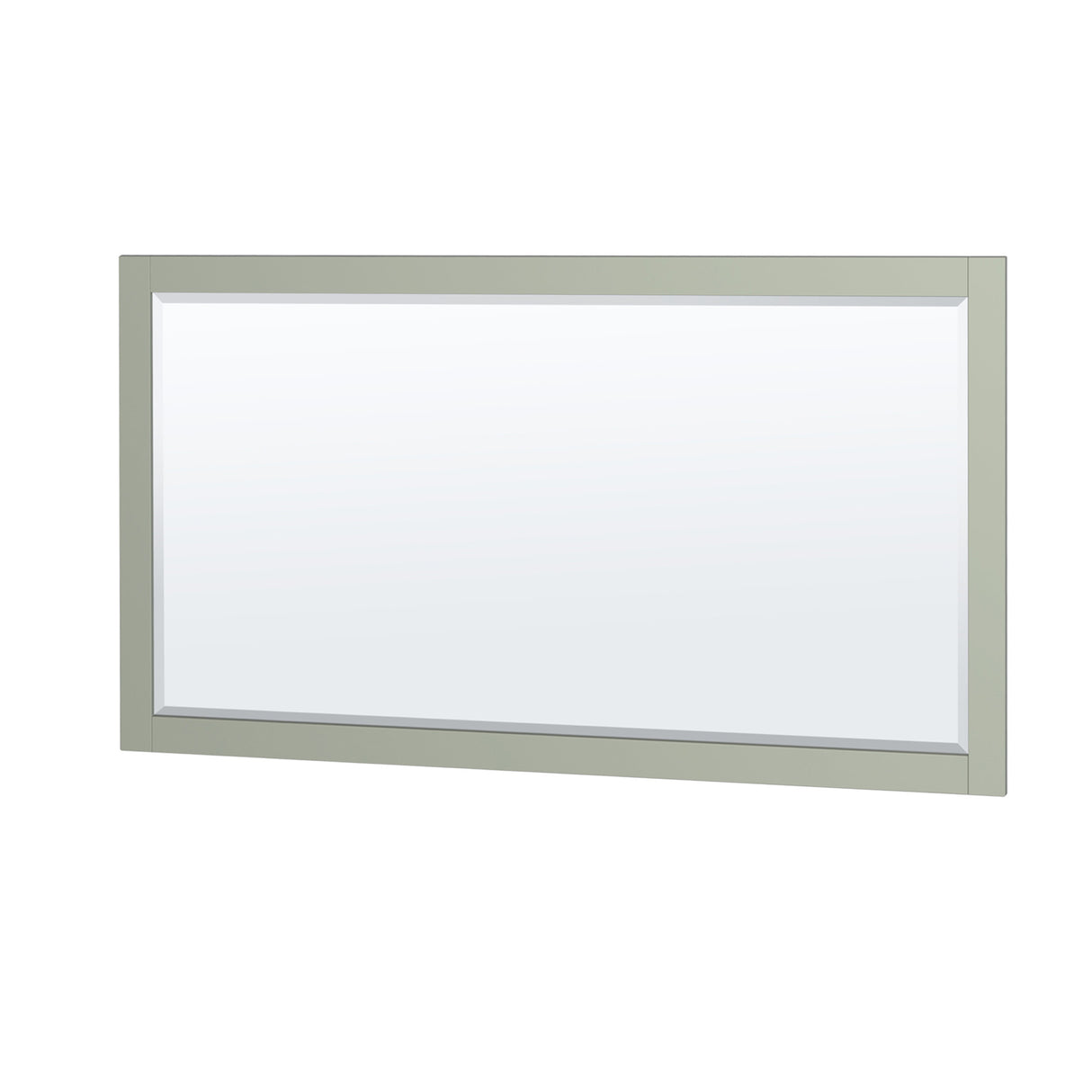 Sheffield 60 inch Double Bathroom Vanity in Light Green White Carrara Marble Countertop Undermount Square Sinks Brushed Nickel Trim 58 inch Mirror