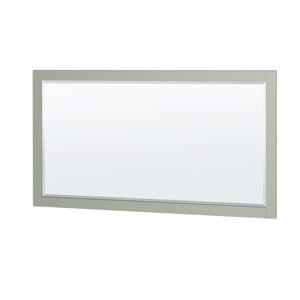 Sheffield 60 inch Double Bathroom Vanity in Light Green White Cultured Marble Countertop Undermount Square Sinks Brushed Nickel Trim 58 inch Mirror