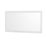 Sheffield 60 Inch Single Bathroom Vanity in White White Cultured Marble Countertop Undermount Square Sink 58 Inch Mirror