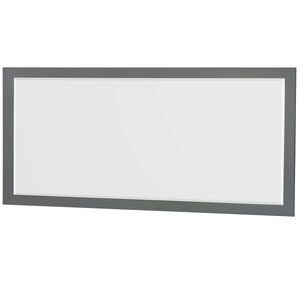 Sheffield 80 Inch Double Bathroom Vanity in Dark Gray White Carrara Marble Countertop Undermount Square Sinks and 70 Inch Mirror