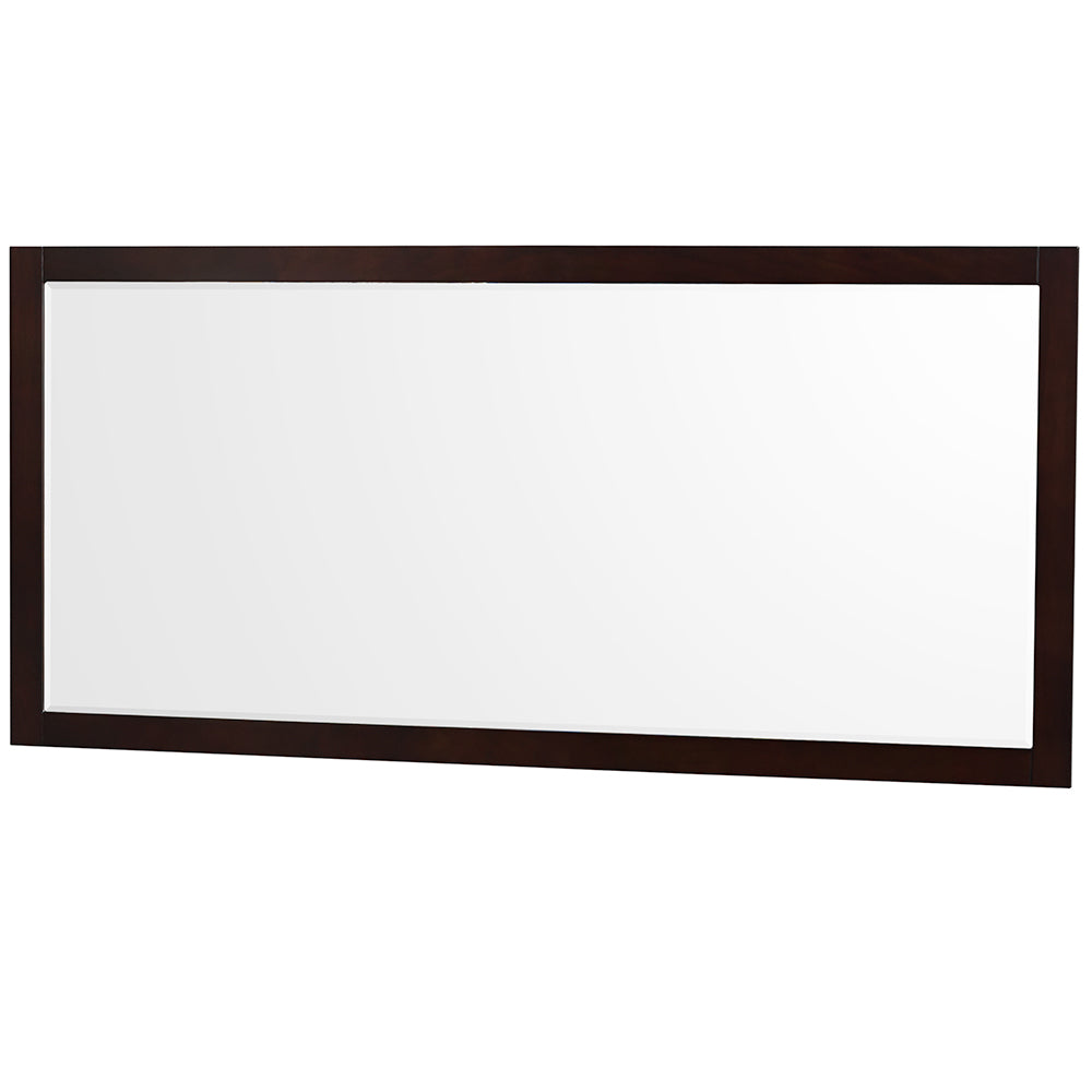 Sheffield 72 Inch Double Bathroom Vanity in Espresso White Cultured Marble Countertop Undermount Square Sinks 70 Inch Mirror