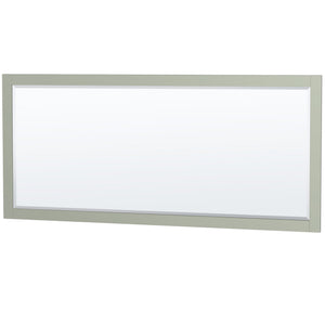 Sheffield 84 inch Double Bathroom Vanity in Light Green No Countertop No Sink Brushed Nickel Trim 70 inch Mirror
