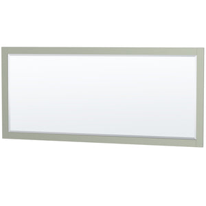 Sheffield 72 inch Double Bathroom Vanity in Light Green White Carrara Marble Countertop Undermount Square Sinks Brushed Nickel Trim 70 inch Mirror