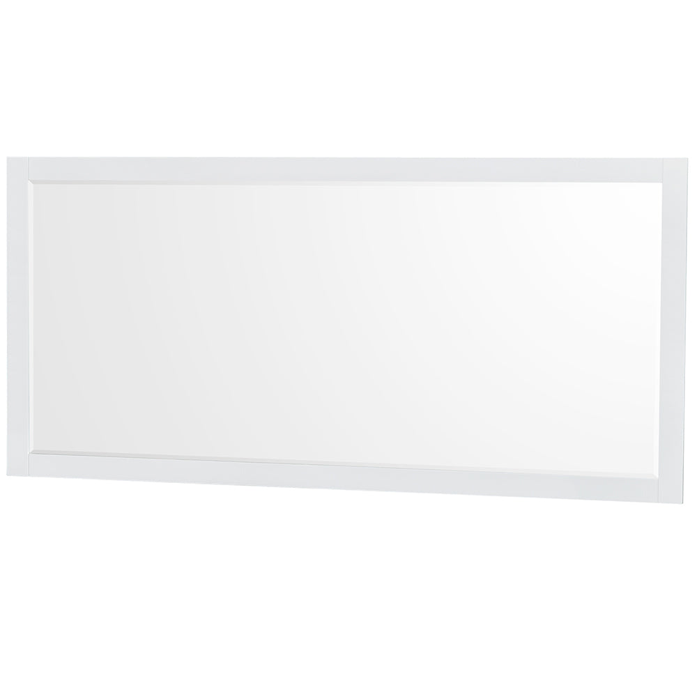 Sheffield 80 Inch Double Bathroom Vanity in White Carrara Cultured Marble Countertop Undermount Square Sinks 70 Inch Mirror