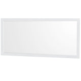 Sheffield 80 Inch Double Bathroom Vanity in White Carrara Cultured Marble Countertop Undermount Square Sinks 70 Inch Mirror