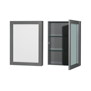 Sheffield 80 Inch Double Bathroom Vanity in Dark Gray Carrara Cultured Marble Countertop Undermount Square Sinks Medicine Cabinets