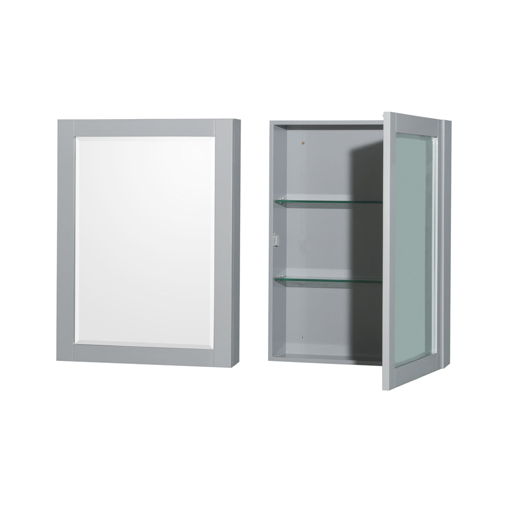 Sheffield 48 Inch Single Bathroom Vanity in Gray White Carrara Marble Countertop Undermount Square Sink and Medicine Cabinet