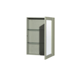 Sheffield 36 inch Single Bathroom Vanity in Light Green No Countertop No Sink Brushed Nickel Trim Medicine Cabinet