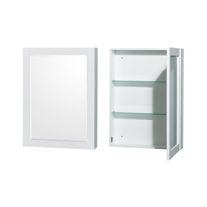Sheffield 30 Inch Single Bathroom Vanity in White No Countertop No Sink and Medicine Cabinet