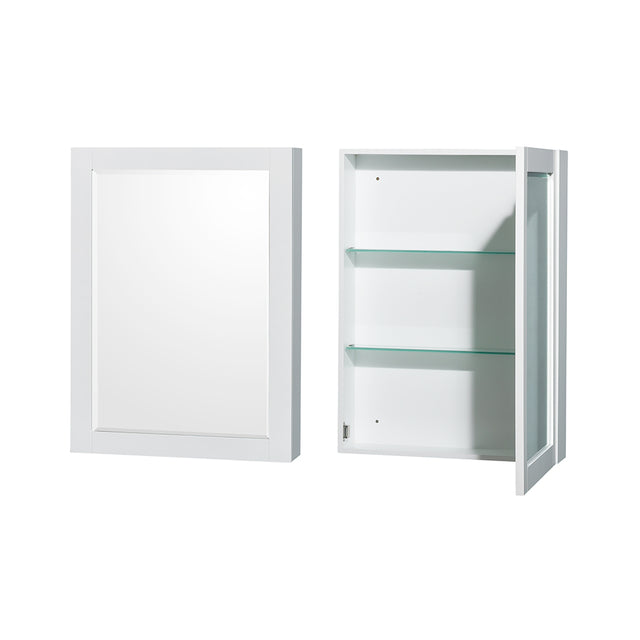 Sheffield 36 Inch Single Bathroom Vanity in White Carrara Cultured Marble Countertop Undermount Square Sink Medicine Cabinet