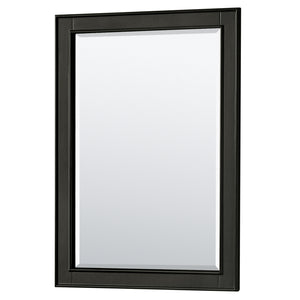 Deborah 80 Inch Double Bathroom Vanity in Dark Espresso White Carrara Marble Countertop Undermount Square Sinks and 24 Inch Mirrors