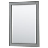 Deborah 80 Inch Double Bathroom Vanity in Dark Gray No Countertop No Sinks Matte Black Trim 24 Inch Mirrors