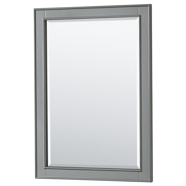 Deborah 30 Inch Single Bathroom Vanity in Dark Gray White Cultured Marble Countertop Undermount Square Sink 24 Inch Mirror