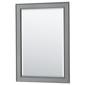 Deborah 36 Inch Single Bathroom Vanity in Dark Gray Carrara Cultured Marble Countertop Undermount Square Sink 24 Inch Mirror