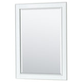 Deborah 30 Inch Single Bathroom Vanity in White No Countertop No Sink Matte Black Trim 24 Inch Mirror