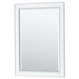 Deborah 30 Inch Single Bathroom Vanity in White White Cultured Marble Countertop Undermount Square Sink 24 Inch Mirror