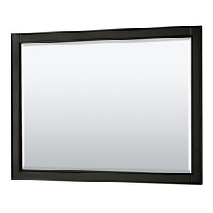 Deborah 48 Inch Single Bathroom Vanity in Dark Espresso White Carrara Marble Countertop Undermount Oval Sink and 46 Inch Mirror