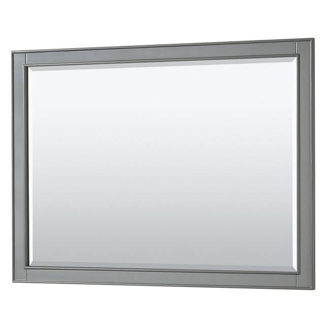 Deborah 48 Inch Single Bathroom Vanity in Dark Gray White Cultured Marble Countertop Undermount Square Sink 46 Inch Mirror