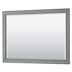 Deborah 48 Inch Single Bathroom Vanity in Dark Gray White Cultured Marble Countertop Undermount Square Sink Matte Black Trim 46 Inch Mirror